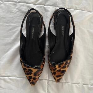 nine west leopard slingback flats